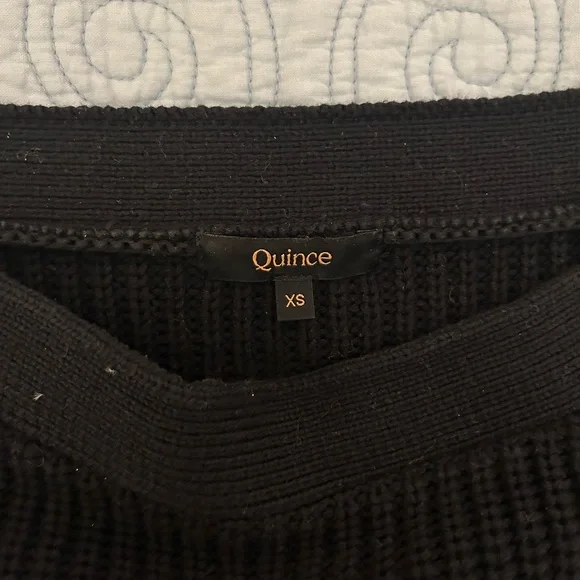 Quince 100% Organic Cotton Black Fisherman Boatneck Sweater - Picture 3 of 8